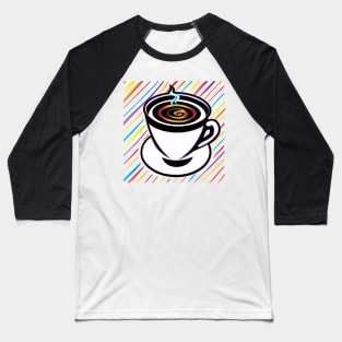 Hot Coffee Pop Art Baseball T-Shirt
